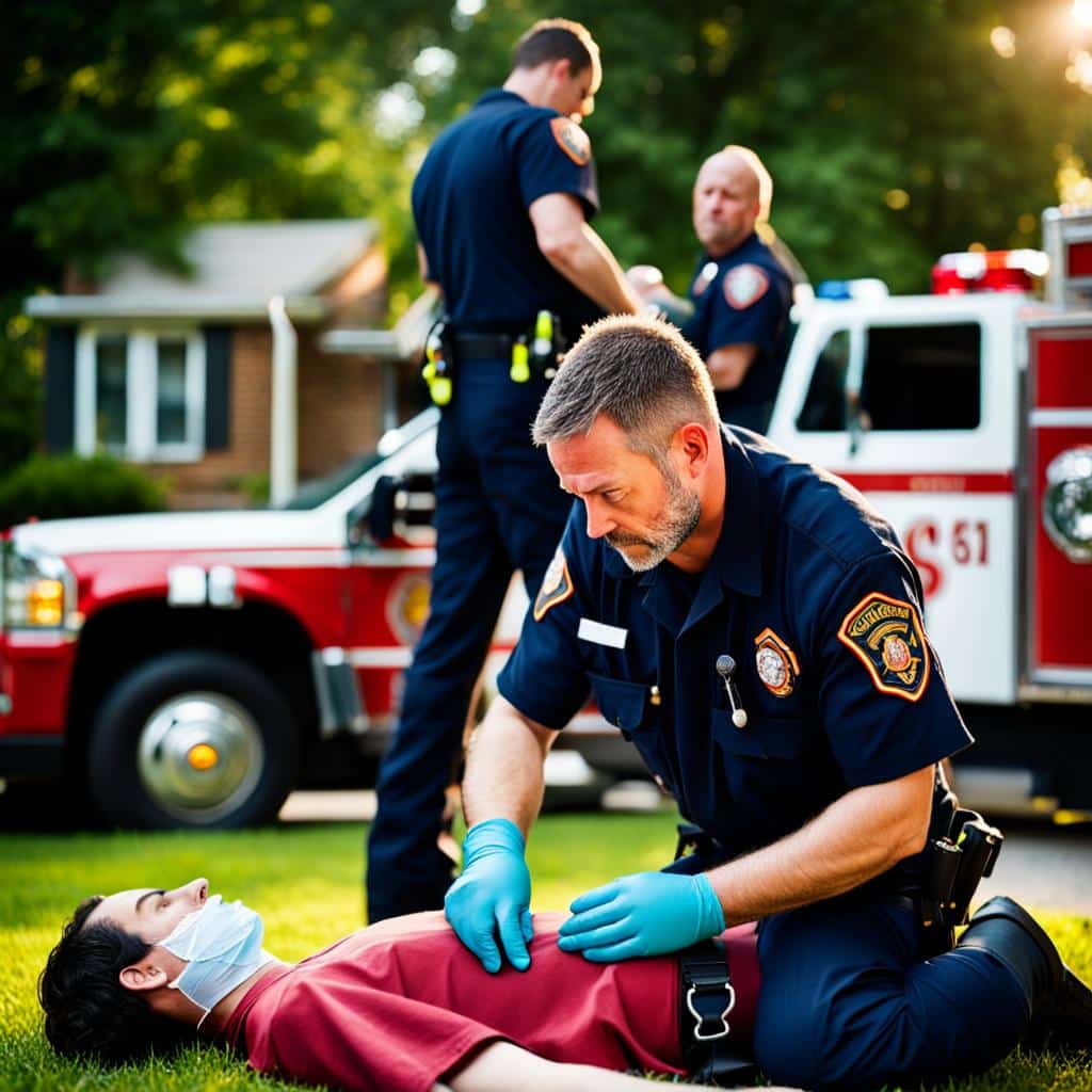 EMT attending to Patient